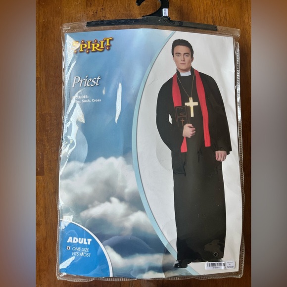 Spirit Priest Costume for adult - Black and Red - Picture 1 of 5